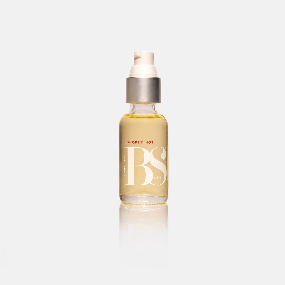 
                  
                    Bath Slut Body Oil Gift Set in Smokin' Hot scent with jasmine, bergamot, and sandalwood. Perfect for hydrated, glowing skin with plant-based oils and seductive fragrances. Featuring antioxidants and anti-aging benefits for silky, nourished skin.
                  
                