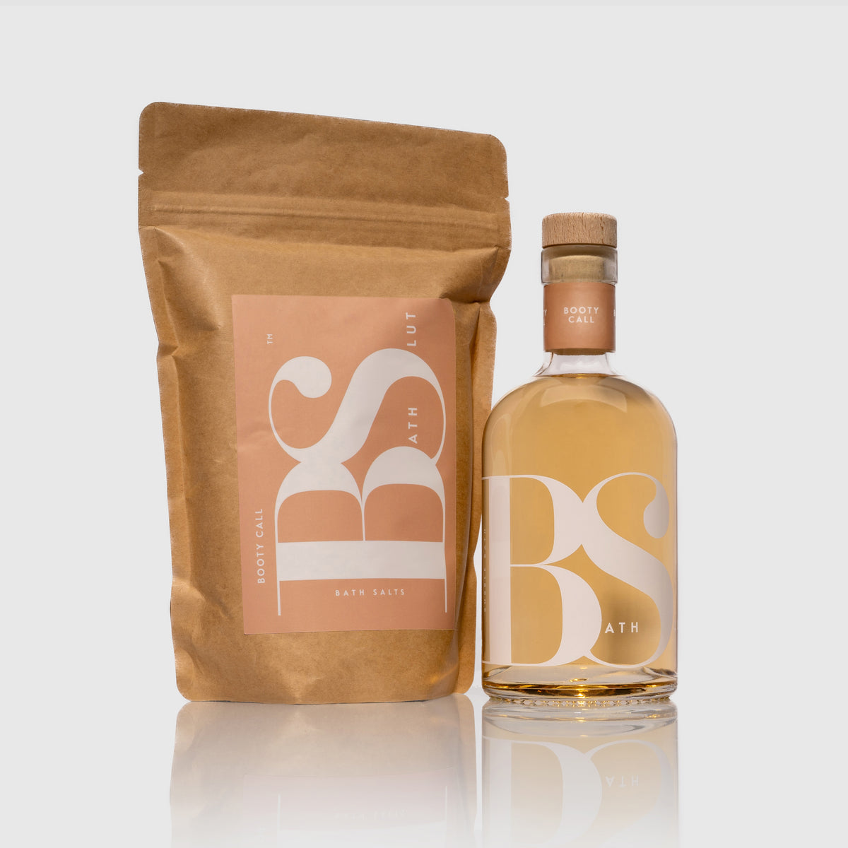 Bath Slut Booty Call bubble bath and bath salts set, with notes of grapefruit, bay leaf and red currant